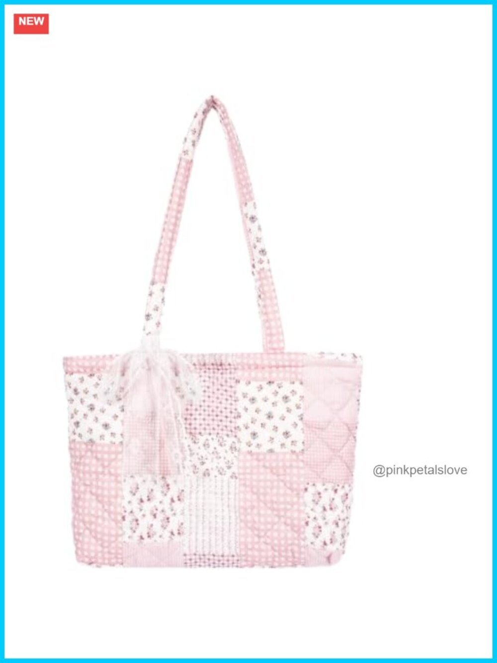 Quilted Cotton Tote Bag for Women, Lightweight Floral Shoulder Bag, Daily Work